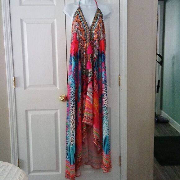 Ranee’s Miami Multicolor Animal Print Hawaiian Resortwear Halter  Dress NWOT  OS - Picture 2 of 11